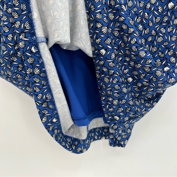 Ann Taylor Floral Dolman Sheath Midi Dress in Blue White Ditsy Floral Size 12 - Picture 11 of 12